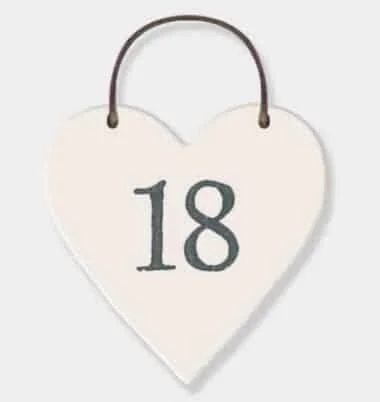 18th heart tag