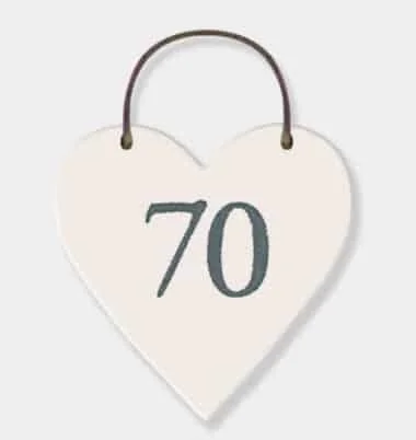 70th heart tag