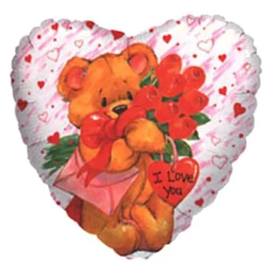 I love you Simin Elvin bear heart shaped balloon for Valentines