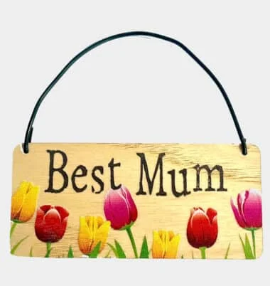 Best Mum wooden tag