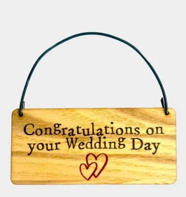Congratulations on your Wedding day wooden tag