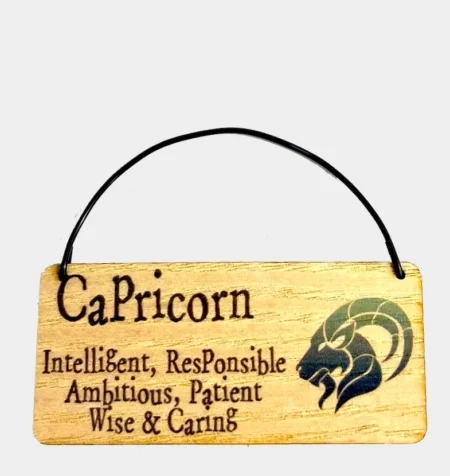 Capricorn wooden tag