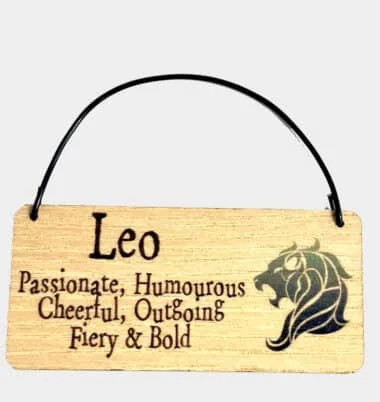 Leo Zodiac Star Sign Wooden Tag