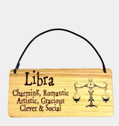 Libra Zodiac Star Sign | Wooden Tag